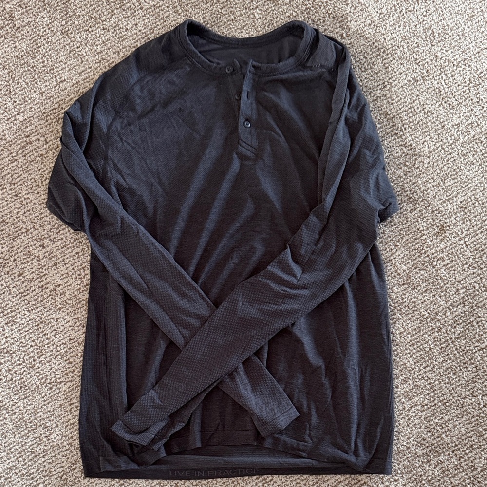 lululemon athletica Dark Gray Long Sleeve Henley